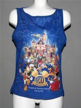 Disneyland Anniversary 50 Happiest Homecoming On Earch Blue Tank Top Wm&#39;s L Nwt - £39.53 GBP