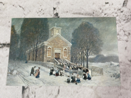 Postcard Easter Morning Mass 1852 Old St Francis Church Leroy Williams Vtg - $5.93