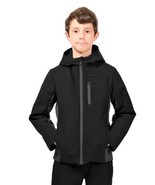 Spyder Boys Girls Jacket Black Superlite Hood Pockets 3D Logo Midweight - €38,65 EUR