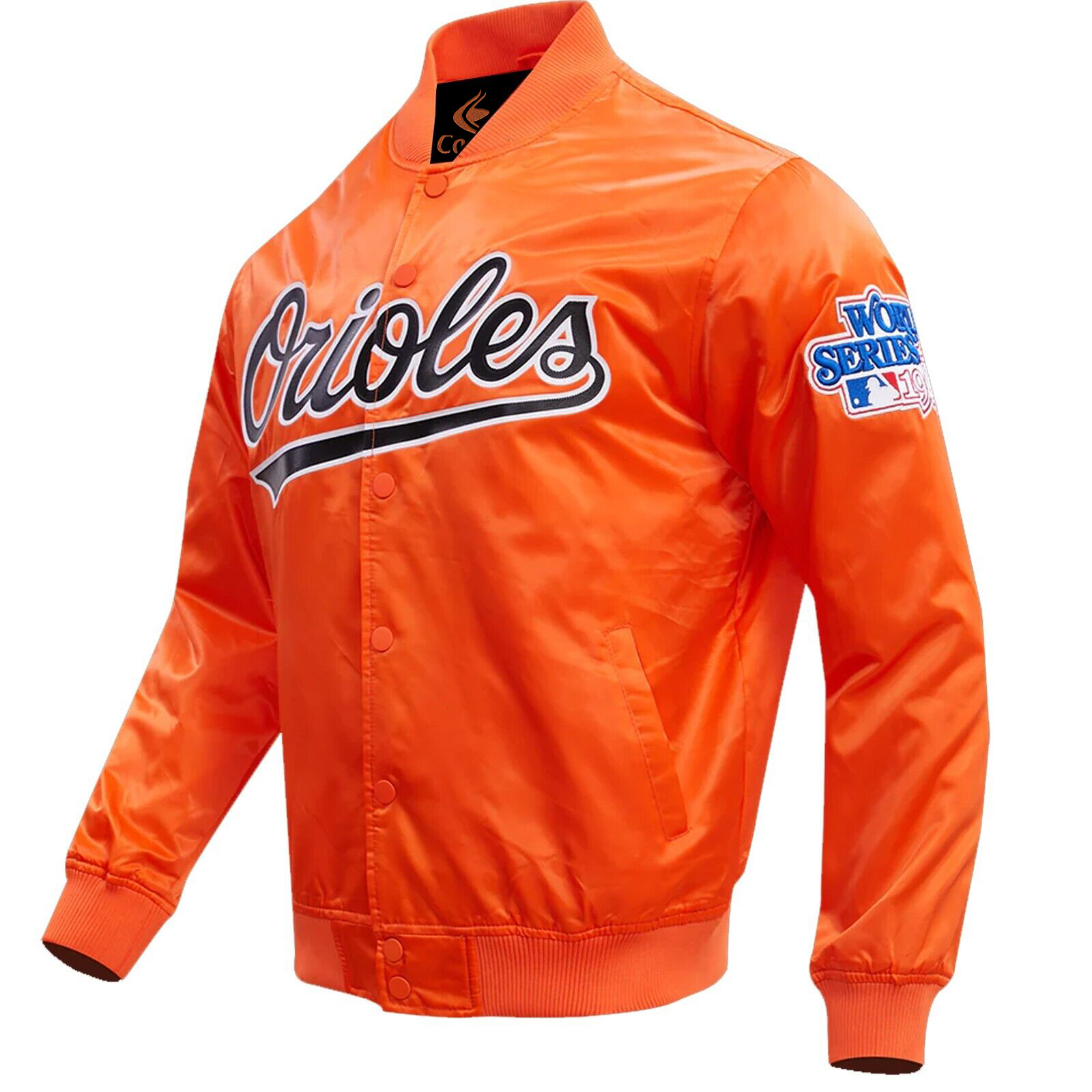 MLB Baltimore Orioles Vintage 80 Orange Satin Varsity Baseball Letterman Jacket