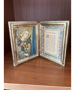 Vintage Florentine Gold Gilded  Prayer Book Italy Madonna Irish Blessing - $44.20 CAD
