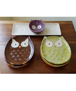 Celebrating Home Interiors Owl Hootie &amp; Happiness Bowl,Tray &amp;Plate Stone... - £46.67 GBP