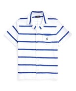 Polo Ralph Lauren Camp Shirt Mens Ombre Stripe Blue Custom Slim Fit Terr... - €64,19 EUR