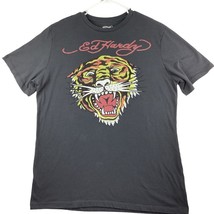 Ed Hardy T-Shirt Men&#39;s L/XL Black Tattoo Tiger Print Logo Short Sleeve - £19.76 GBP
