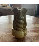 Vtg 1940’s WWII Niloak Art Pottery Winged Victory Vase, Yellow Matte Glaze - $23.39