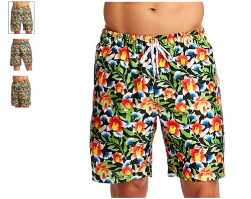 2xist Men's Catalina 16" Swim Shorts M15116 in FLORAL NEON/WHITE-Medium