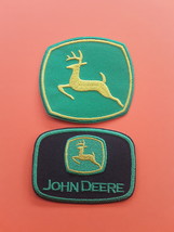 JOHN DEERE FARMING  MACHINERY TRACTOR EMBROIDERED PATCHES x 2 - $6.99