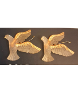 2 Frosted Plastic Dove LOT Gold Wing Christmas Ornament Wedding Decor 3.... - £5.90 GBP