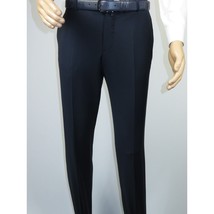 Men's MONO Turkey Slacks 100% Wool Plain Front Slim Fit 2502-02 Navy Blue image 2