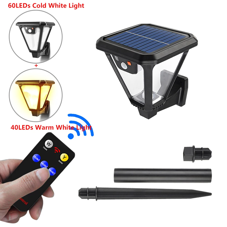 Solar Led Street Light Outdoor Solar Powered Lantern Motion Sensor Solar Lamp fo - £74.27 GBP