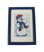 Vintage Frosty the Snowman Finished Completed Cross Stitch Framed Holida... - £12.83 GBP
