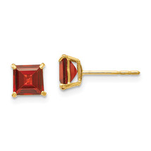 14k Madi K Garnet 5mm Square Post Earrings SE2287 - $101.01