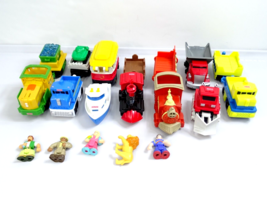 Fisher Price Fp Geotrax Pousse Train Lot 14 Véhicules 5 Figures Recyclag... - £18.63 GBP