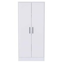 FM FURNITURE Rio 71-inch Tall Double Door Armoire with 1 Cabinet, 1 Rod, and Hid - £348.62 GBP