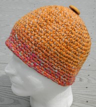 Slick Orange Medium Crocheted Scull Cap - Handmade by Michaela - £27.97 GBP