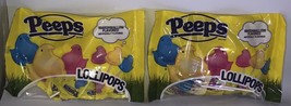 2-3.17oz Bags-Peeps MARSHMALLOW Flavored Lollipops 24 Pops Suckers Chicks Total - £6.96 GBP