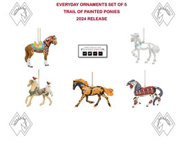TRAIL OF PAINTED PONIES~Everyday 2024~Set of 5 ornaments~Each New in Gif... - £93.30 GBP