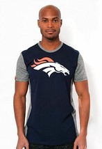 NFL Denver Broncos SHORT SLEEVE T-SHIRT Raglan Block Medium NWT MEN&#39;S NEW - £13.66 GBP