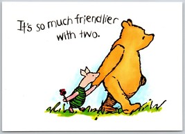 Winnie the Pooh Postcard Piglet Its so much friendlier with two - £7.48 GBP