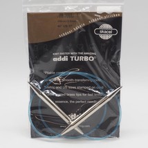 Addi Knitting Needle Circular Turbo Brass Tip Blue Cord 40&quot; US 17 - £17.19 GBP