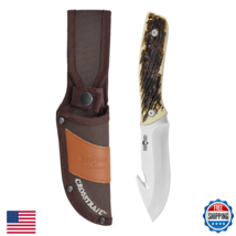 Camillus Western Crosstrail 9.25" Gut Hook Fixed Blade Hunting Knife 420... - $40.23