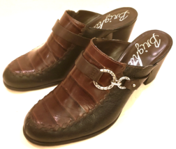Brighton Heels Shoes Size-10M Brown/Black Leather Made in Brazil - £39.30 GBP
