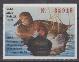 ZAYIX 1988 Indiana 13  MNH - US State Duck Stamp - Birds - 062322S41 - £5.99 GBP