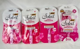 Lot 4 - Bic Soleil Simply Smooth Disposable Razors Total 12 Razors (3 ea) NEW - $15.83