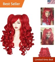 Adjustable Long Curly Red Wig with Ponytails - Perfect for Cosplay &amp; Par... - $43.50