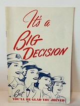 WW2 Recruiting Journal Pamphlet Home Front WWII Big Decision WAC Women Navy BC6 - £27.22 GBP