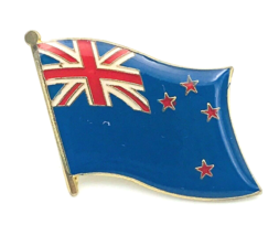 Lot of Two (2) New Zealand Waving Flag Pins 1&quot; x 1&quot; - £4.70 GBP