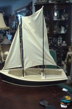 Sailing wooden boat 25&#39; by 24&quot; by 10&quot;[11] - £27.15 GBP