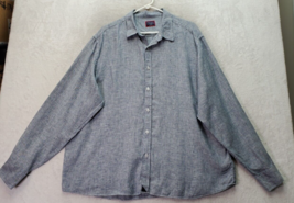 UNTUCKit Dress Shirt Mens 2XL Blue Linen Relaxed Fit Wrinkle Resistant C... - $27.76