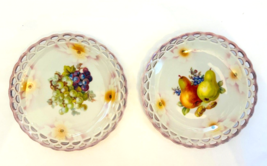 Vintage Cico Bavaria Germany Reticulated Lace Edge Fruit Dessert Plates ... - $18.00