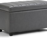 Darcy 33 Inch Wide Contemporary Rectangle Storage Ottoman Bench In Stone... - $236.99