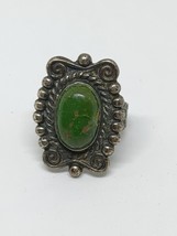 Antique Sterling Silver 925 Turquoise Native American Ring Size 5 - £39.04 GBP