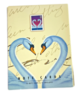 USPS  Notecards Love Birds Stamps Lilac Swans Set of 15 Cards Vintage 1997 - $32.60