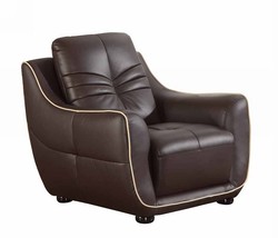 Leather Match Solid Color Flared Arms Club Chair Brown Legs - $14,368.73 MXN