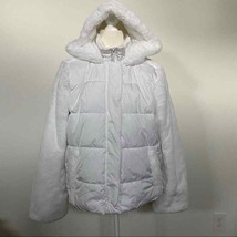 Fashion Nova Yours Fur The Taking Hooded Puffer Jacket White Small NWT - £57.32 GBP