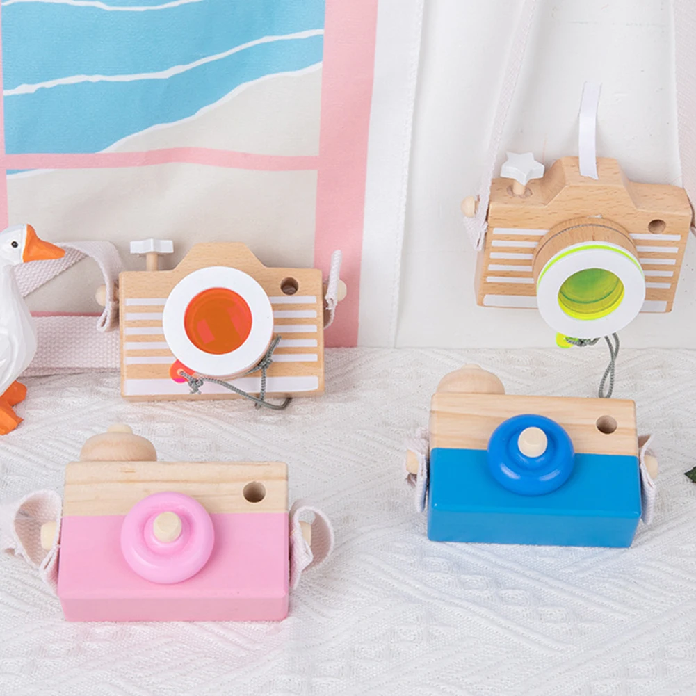 Cute Nordic Hanging Wooden Camera Toys Kids Toy Room Decor Early Education Toys - £12.74 GBP