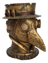Mad Science Bizarre Steampunk Plague Doctor Bust Ashtray Decorative Box ... - €19,70 EUR