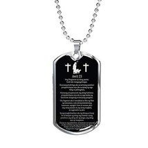 Express Your Love Gifts Lord&#39;s Prayer Filipino Awit 23 Dog Tag Engraved 18k Gold - £54.45 GBP