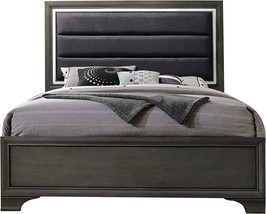 Acme Furniture Carine Ii Bed, Eastern King, Charcoal/Gray - £286.79 GBP