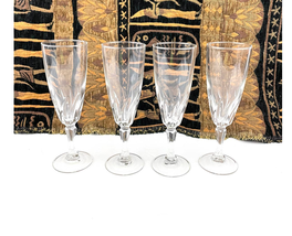 VTG Set of 4 Clear Glass Champagne Flute Wine 7&quot; Unmarked Stemware - £20.81 GBP