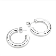 Chunky Open Hoop C Shape Ear Stud Stainless Steel Huggie Hoop Fashion Earrings - £41.93 GBP