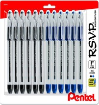 Pentel Rsvp Pens Fine Point - Ballpoint - 0 Point 7 Mm - 12 Pack Of 6 Black And - £31.96 GBP
