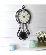 Pendulum Wall Clock American Crafted Black Metal 9.1 X 2.36 20 in - - £40.22 GBP