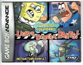 Nintendo Gameboy Advance SpongeBob SquarePants Lights Camera Pants Manual - £15.37 GBP
