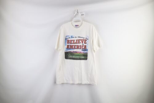 Primary image for Vtg Y2K 2004 Mens Large Spell Out John Kerry Believe In America Tour T-Shirt USA