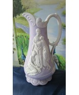 ANTIQUE Samuel Alcock Staffordshire PURPLE WHITE PITCHER NAOMI -DAUGHTER... - $123.75
